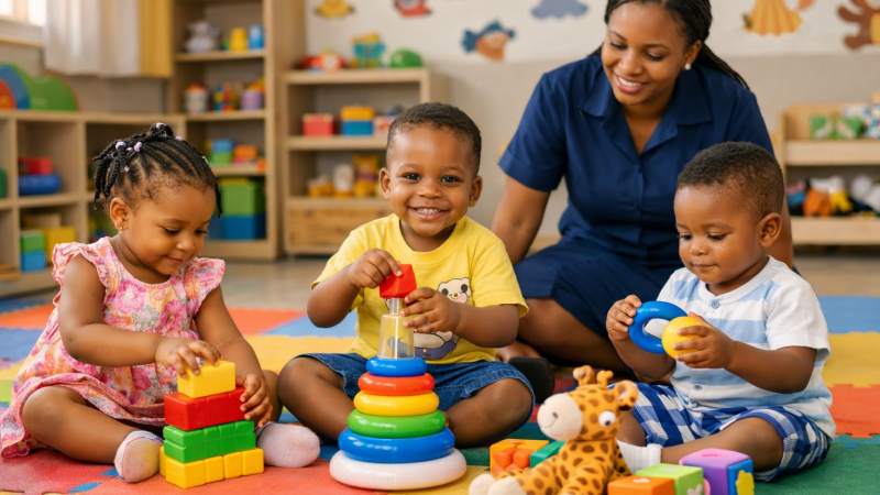 Early years and creche pupils at play at IVIS